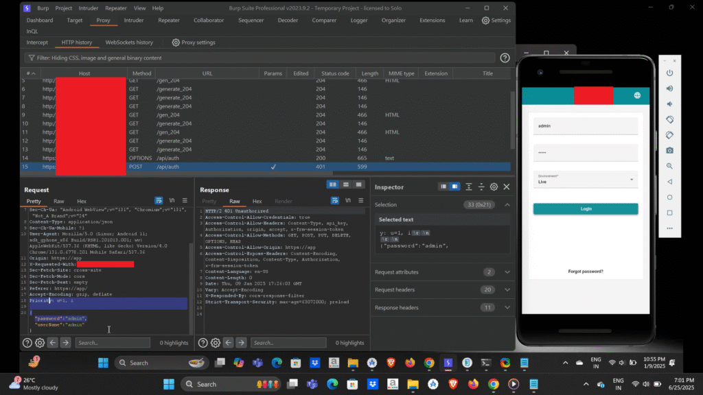 Security Testing via Black-Box Approach: Two Important Android App Issues Discovered Across the Same Company