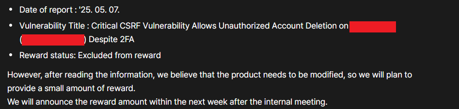 CSRF Account Deletion: How I Turned an “Excluded” Bug Into $87 USD Bounty